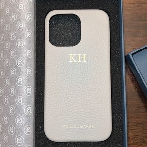 Grey leather Maison de Sabré iphone 13 pro case